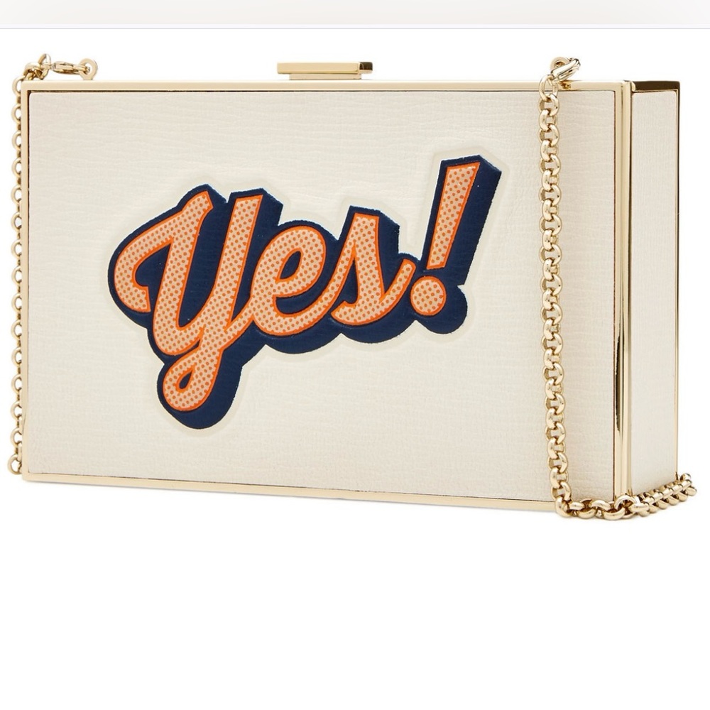 Anya Hindmarch Yes No Imperial Box Clutch Made in Italy HTF